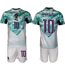 Men's Portugal Team #10 Bernardo Silva Green 2026 World Cup Away Soccer Jersey Suit
