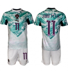 Men's Portugal Team #11 Joo Félix Green 2026 World Cup Away Soccer Jersey Suit
