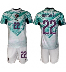 Men's Portugal Team #22 Rui Silva Green 2026 World Cup Away Soccer Jersey Suit