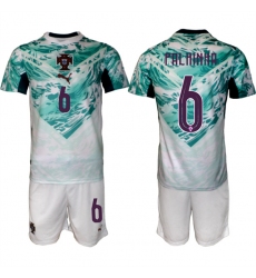 Men's Portugal Team #6 Joo Palhinha Green 2026 World Cup Away Soccer Jersey Suit