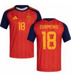 Men 18 Spain Martin Zubimendi World Cup 2026 Away Replica Jersey 1