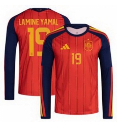Men 19 Spain Lamine Yamal World Cup 2026 Away Replica Jersey 4