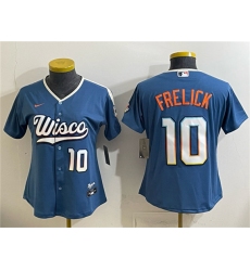 Youth Milwaukee Brewers #10 Sal Frelick Mineral Blue 2026 City Connect Stadium Stitched Baseball Jersey