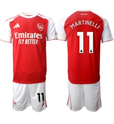 Men's Arsenal F.C #11 Gabriel Martinelli 2026 Red Home Soccer Jersey Suit