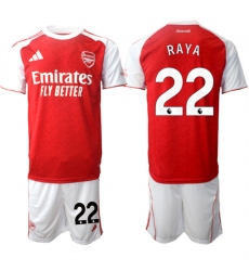 Men's Arsenal F.C #22 David Raya 2026 Red Home Soccer Jersey Suit
