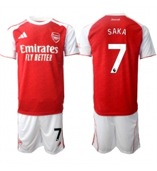 Men's Arsenal F.C #7 Bukayo Saka 2026 Red Home Soccer Jersey Suit