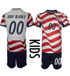 Youth United States Custom White Red 2026 Home Soccer Jersey Suit