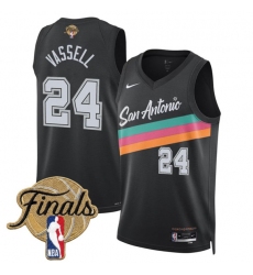 Men's San Antonio Spurs #24 Devin Vassell Black 2026 Finals City Edition Stitched Basketball Jersey