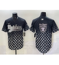 Men's Las Vegas Raiders Team Big Logo Black Limited Stitched Baseball Jersey