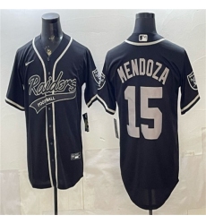 Men's Las Vegas Raiders #15 Fernando Mendoza Black Cool Base Stitched Baseball Jersey