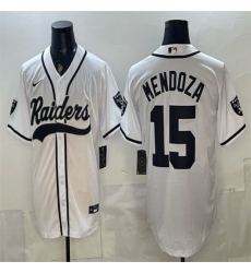Men's Las Vegas Raiders #15 Fernando Mendoza White Cool Base Stitched Baseball Jersey