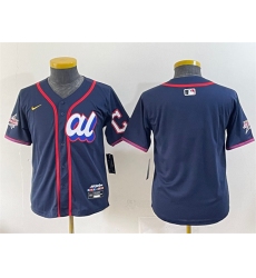 Women's American League Cleveland Guardians Blank Navy 2025 All-Star Edition Limited Stitched Baseball Jersey(Run Small)