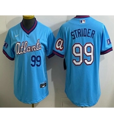Women's Atlanta Braves #99 Spencer Strider Light Blue 2026 City Connect Stadium Jersey