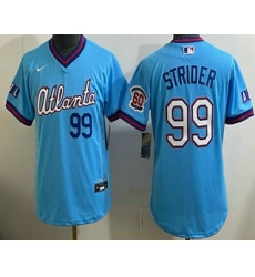 Youth Atlanta Braves #99 Spencer Strider Light Blue 2026 City Connect Stadium Jersey