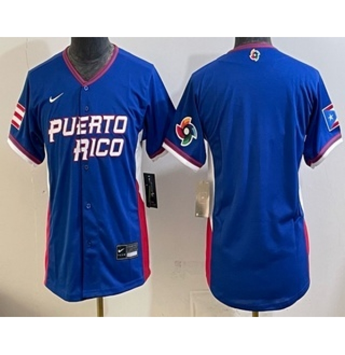 Women's Dominican Republic Big Logo Royal 2026 World Baseball Classic Cool Base Jersey