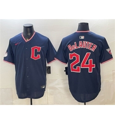 Men's Cleveland Guardians #24 Chase DeLauter Navy Limited Stitched Baseball Jersey