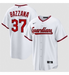 Men's Cleveland Guardians #37 Travis Bazzana White Home Limited Stitched Baseball Jersey