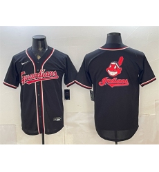 Men's Cleveland Guardians Team Big Logo 2026 Fashion Replica Black Out Stitched Baseball Jersey
