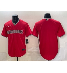 Men's Cleveland Guardians Blank Red Cool Base Stitched Baseball Jersey