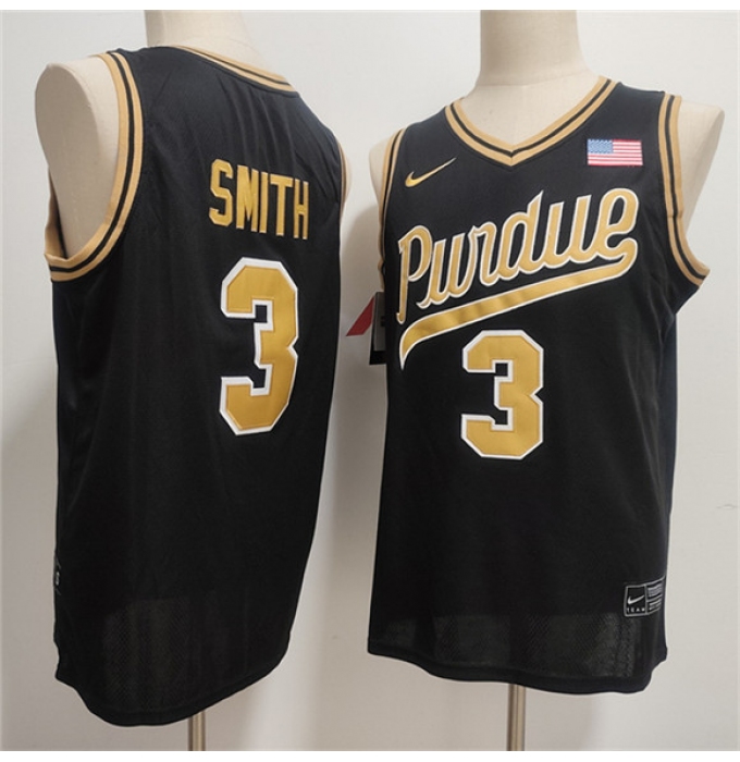 Men's Purdue Boilermakers #3 Braden Smith Black 2026 Vapor Limited Stitched Football Jersey