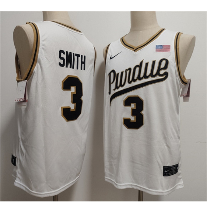 Men's Purdue Boilermakers #3 Braden Smith White 2026 Vapor Limited Stitched Football Jersey