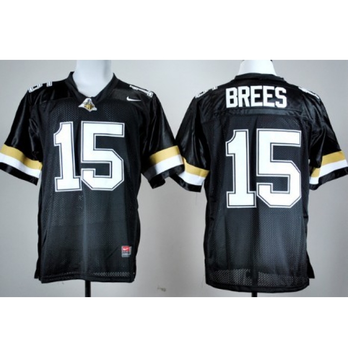 Men's Purdue Boilermakers #15 Drew Brees Black Jersey