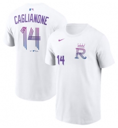 Men's Kansas City Royals #14 Jac Caglianone White 2026 City Connect Name & Number T-Shirt