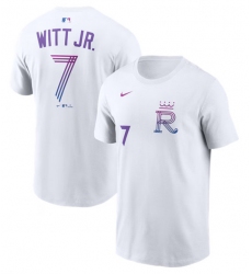Men's Kansas City Royals #7 Bobby Witt Jr. White 2026 City Connect Name & Number T-Shirt