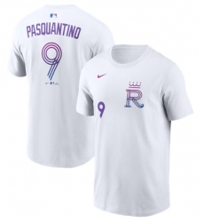 Men's Kansas City Royals #9 Vinnie Pasquantino White 2026 City Connect Name & Number T-Shirt