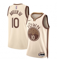 Men's Golden State Warriors #10 Jimmy Butler III Tan 2025-26 City Edition Stitched Basketball Jersey