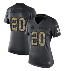 Women's Nike Carolina Panthers #20 C.J. Anderson Limited Black 2016 Salute to Service NFL Jersey