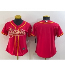 Youth Kansas City Chiefs Blank Red With Patch Cool Base Stitched Baseball Jersey