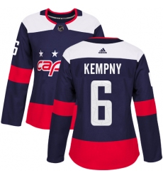 Women's Adidas Washington Capitals #6 Michal Kempny Authentic Navy Blue 2018 Stadium Series NHL Jersey