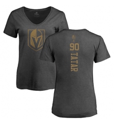 NHL Women's Adidas Vegas Golden Knights #90 Tomas Tatar Charcoal One Color Backer T-Shirt