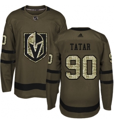 Youth Adidas Vegas Golden Knights #90 Tomas Tatar Authentic Green Salute to Service NHL Jersey