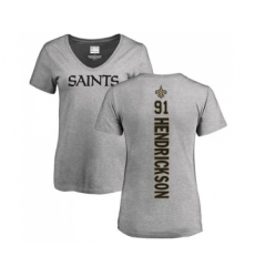 Football Women's New Orleans Saints #97 Mario Edwards Jr Black Backer Slim Fit T-Shirt