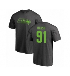 Football Seattle Seahawks #91 Cassius Marsh Navy Blue Backer T-Shirt
