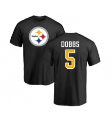 Football Pittsburgh Steelers #5 Joshua Dobbs Black Name & Number Logo T-Shirt