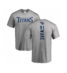Football Tennessee Titans #91 Cameron Wake Ash Backer T-Shirt