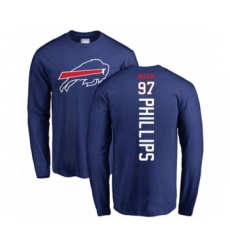 Football Buffalo Bills #97 Jordan Phillips Royal Blue Backer Long Sleeve T-Shirt