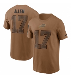 Men's Buffalo Bills #17 Josh Allen 2023 Brown Salute To Service T Shirt