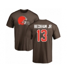 NFL Nike Cleveland Browns #13 Odell Beckham Jr. Brown Name & Number Logo T-Shirt