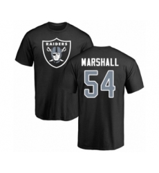 Football Oakland Raiders #54 Brandon Marshall Black Name & Number Logo T-Shirt