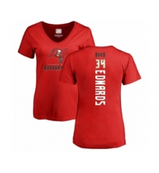 Football Women's Tampa Bay Buccaneers #34 Mike Edwards Red Backer T-Shirt