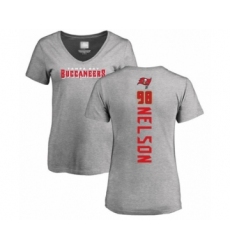 Football Women's Tampa Bay Buccaneers #98 Anthony Nelson Ash Backer T-Shirt