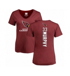 Football Women's Arizona Cardinals #33 Byron Murphy Maroon Backer T-Shirt