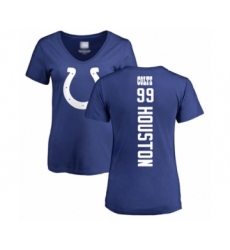 Football Women's Indianapolis Colts #99 Justin Houston Royal Blue Backer T-Shirt