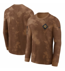 Men's Miami Dolphins Brown 2023 Salute To Service Long Sleeve T Shirt