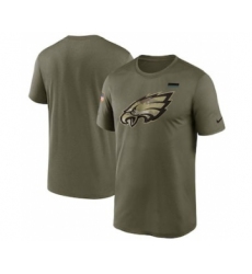 Men's Philadelphia Eagles Football Olive 2021 Salute To Service Legend Performance T-Shirt