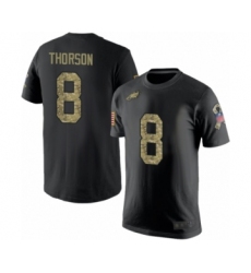 Philadelphia Eagles #8 Clayton Thorson Black Camo Salute to Service T-Shirt